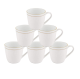 SONAKI Bone China Tea Cups/Coffee Mugs - Set of 6, White, 130Ml