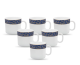 La Opala Diva, Sovrana Collection, Opal Glass Coffee Mug Set 6 pcs,