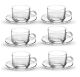 Treo by Milton Bistro Cup and Saucer, Transparent, Set of 12