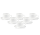 La Opala Glass Cup and Saucer - 12 Pieces, White, 160 ml