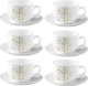 Diva from La Opala Plain White Opalware Cup & Saucer Set Iris, 6 pcs, Whit