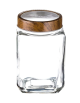 Woody Cube Glass Jar, 1000 ml, Transparent