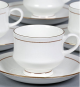 Bone China Tableware Gold Line Tea & Coffee Set of 6