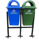 Plastic Twin Bin Dustbin With Stand 100 Ltr