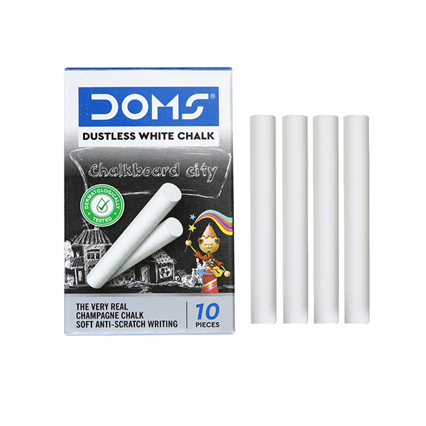 Pack of 10 Doms Dustless Chalk - White – Evercarts
