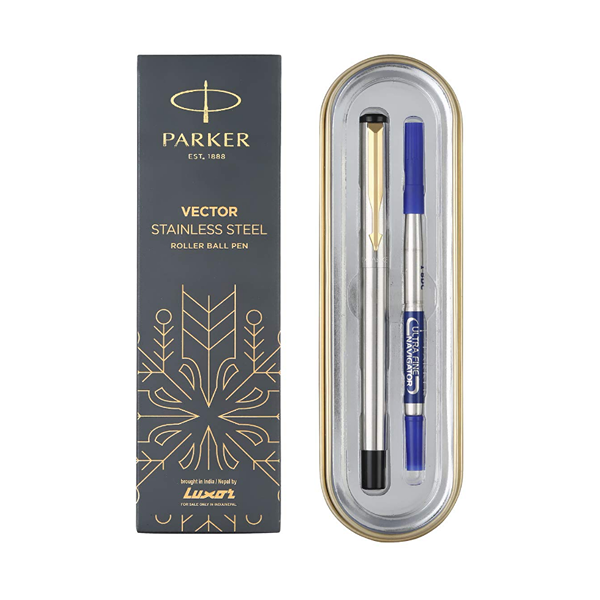 Parker Moments Vector Gold Trim Roller Ball Pen